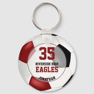 Schwarz-Rot-Fußball-Mannschaftsgeist Schlüsselanhänger