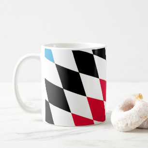 Schwarz Rot Gelb Blau Bayern Diamant Flaggenmuster Kaffeetasse
