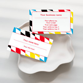 Schwarz-Rot-Gelb- und Blaubayerisches Diamantmuste Visitenkarte