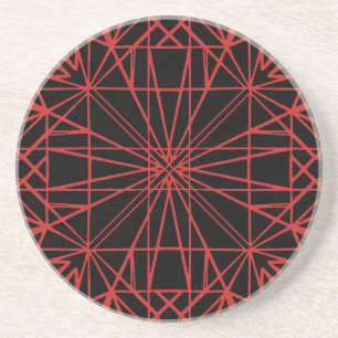 Schwarz-Rot-Geometrie Getränkeuntersetzer