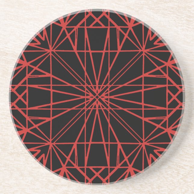 Schwarz-Rot-Geometrie Getränkeuntersetzer (Vorne)