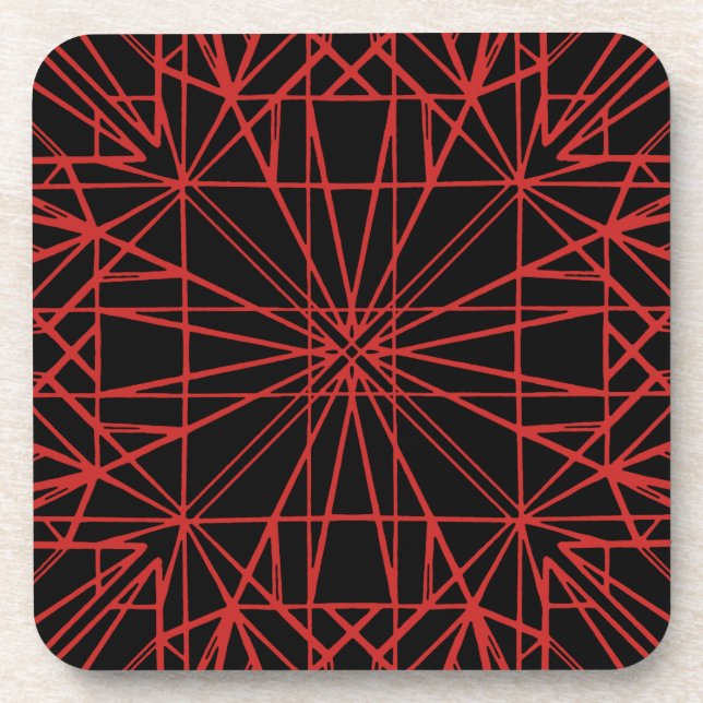 Schwarz-Rot-Geometrie Untersetzer (Vorderseite)