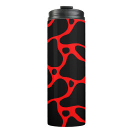 Schwarz-Rot-Giraffen-Muster-Flasche Thermosbecher