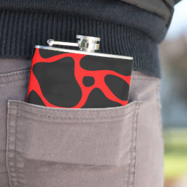 Schwarz-Rot-Giraffenmuster bei Tieren Flachmann