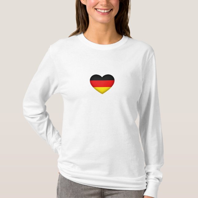 Schwarz-Rot-Gold Flaggenfarben Herzlicher deutsch T-Shirt (Vorderseite)