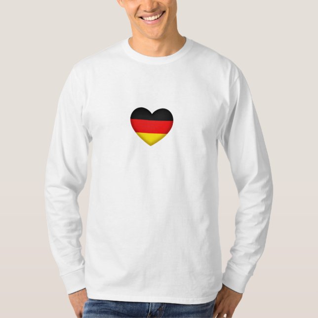 Schwarz-Rot-Gold Flaggenfarben Herzlicher deutsch T-Shirt (Vorderseite)