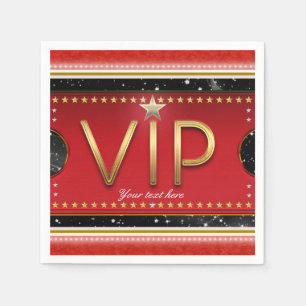 Schwarz Rot Gold Glam Stars VIP-Ticket benutzerdef Serviette