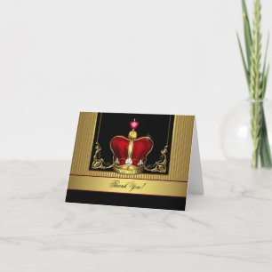 Schwarz Rot Gold Kronen König Prinz Dankeskarten Dankeskarte