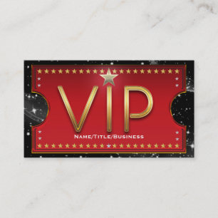 Schwarz Rot Gold & Silber Glamour Custom VIP-Ticke Visitenkarte