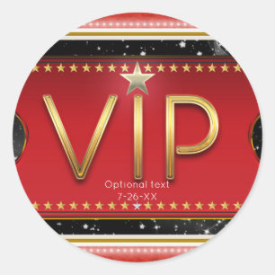 Schwarz Rot Gold & Silber Glamour Individuelle VIP Runder Aufkleber
