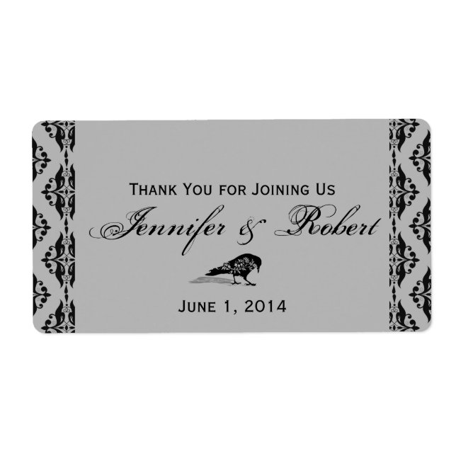 Schwarz-Rot-Gothic-Rahmen-Wasser-Flasche-Etikett (Vorne)