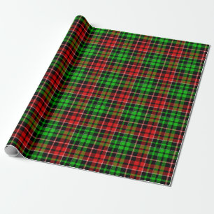 Schwarz Rot Grün Kariertes Tartan Design  Geschenkpapier