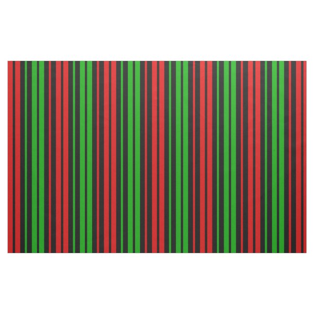 Schwarz Rot Grün Streifen Muster   Stoff (Fat Quarter (45,7 x 55,9 cm))