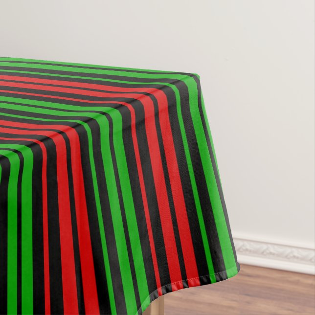 Schwarz Rot Grün Streifen Muster   Tischdecke (Beispiel)