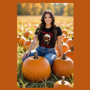 Schwarz-Rot-Halloween-Mama Skull T-Shirt