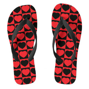 Schwarz-Rot-Herz-Flops Flip Flops