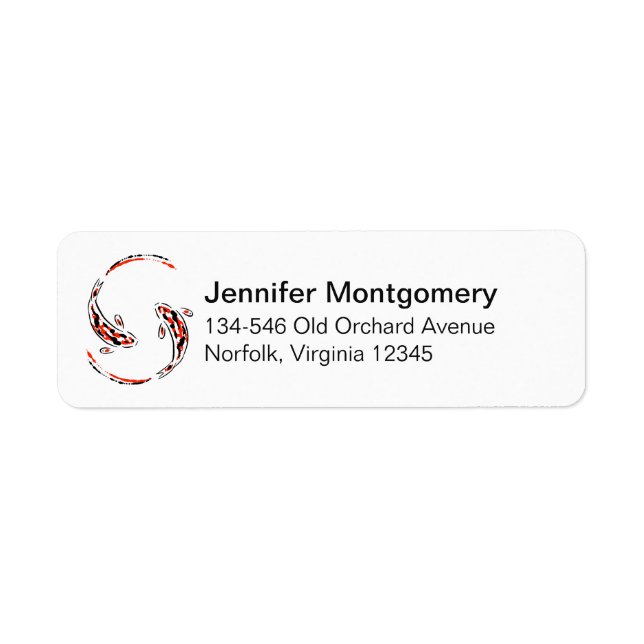 Schwarz & Rot Japanisch Koi Fisch Künstlerisch (Vorne)