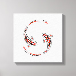 Schwarz & Rot Japanisch Koi Fisch Künstlerisch Leinwanddruck