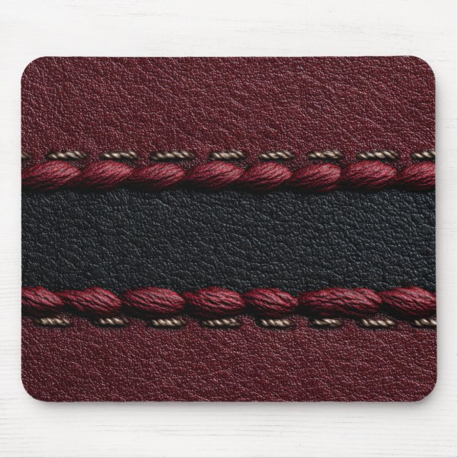 Schwarz-Rot-Ledereffekt Mousepad (Vorne)