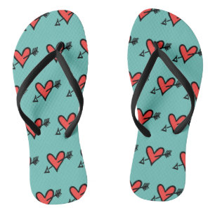 Schwarz/Rot Liebe Flip Flops
