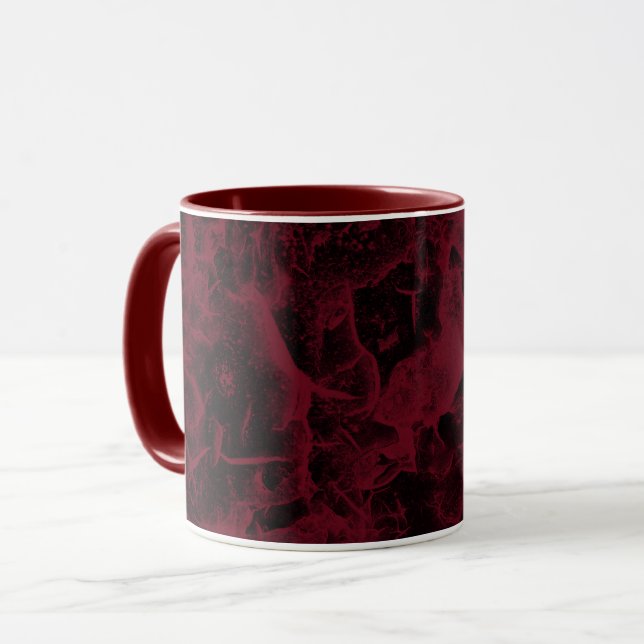 Schwarz-Rot-Marmor-Muster. Tasse (Vorderseite Links)