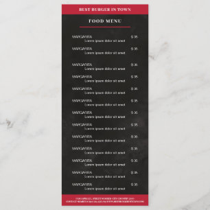 Schwarz, rot menükarte