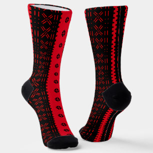 Schwarz-Rot-Modern-Mudcloudfashion-Socken Socken