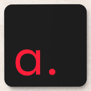 Schwarz-Rot-Monogramm-Anfangsbuchstaben Moderner S Getränkeuntersetzer