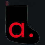 Schwarz-Rot-Monogramm-Anfangsbuchstaben Moderner S Großer Weihnachtsstrumpf<br><div class="desc">Dieses Produkt mit einem einfachen,  aber auffälligen Design kann Sie in der Menge hervorheben. Das minimalistische und moderne Design des Hotels wird sofort Aufmerksamkeit erregen.</div>