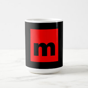 Schwarz-Rot-Monogramm-Anfangsbuchstaben Moderner S Kaffeetasse