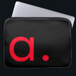 Schwarz-Rot-Monogramm-Anfangsbuchstaben Moderner S Laptopschutzhülle<br><div class="desc">Dieses Produkt mit einem einfachen,  aber auffälligen Design kann Sie in der Menge hervorheben. Das minimalistische und moderne Design des Hotels wird sofort Aufmerksamkeit erregen.</div>