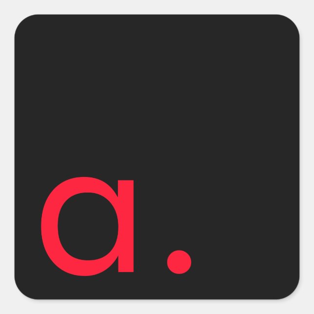 Schwarz-Rot-Monogramm-Anfangsbuchstaben Moderner S Quadratischer Aufkleber (Vorderseite)