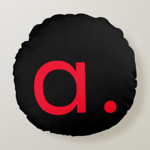Schwarz-Rot-Monogramm-Anfangsbuchstaben Moderner S Rundes Kissen