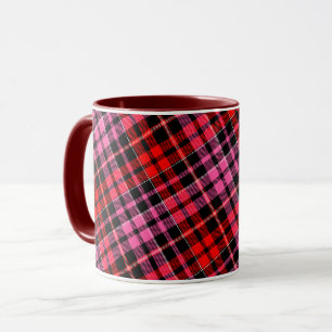 Schwarz Rot Pink Karo Tartan Design Tasse