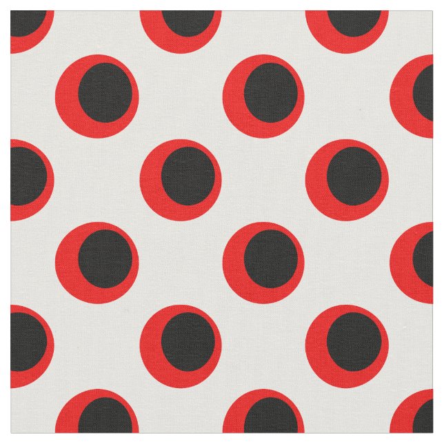 Schwarz-Rot-Polka-Dot-Muster Stoff (Nahaufnahme)
