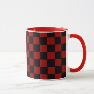 Schwarz-Rot-Schachbrett Tasse