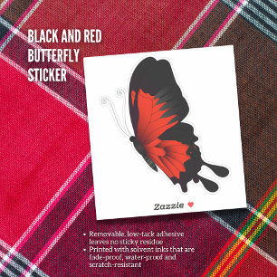 Schwarz-Rot-Schmetterling-Aufkleber Aufkleber