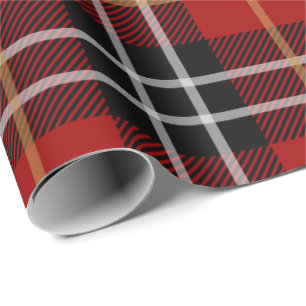 Schwarz-Rot-Schottischer Tartan kariert Geschenkpapier