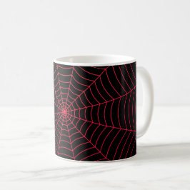 Schwarz-Rot-Spinnennetz Halloween-Muster Kaffeetasse