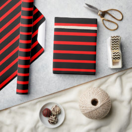 Schwarz-Rot-Streifen Geschenkpapier