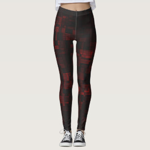 Schwarz Rot subtile Wiedergabe auf Farbe Frauen Ko Leggings