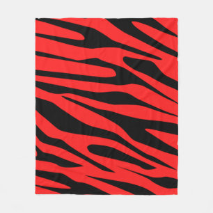 Schwarz - Rot-Töne Tiger Nahtloses Muster  Fleecedecke