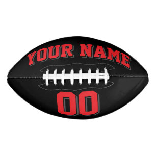 SCHWARZ ROT UND CHARCOAL GRAU Custom Football