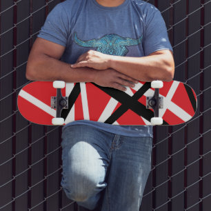 Schwarz, Rot und Weiß Skateboard