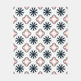 Schwarz-Rot-Vintag-florale marokkanische Mosaikmus Fleecedecke