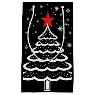Schwarz/Rot Weihnachten Kleine Geschenktüte