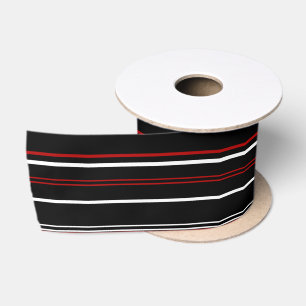 Schwarz-Rot-Weiß-Streifen Satinband