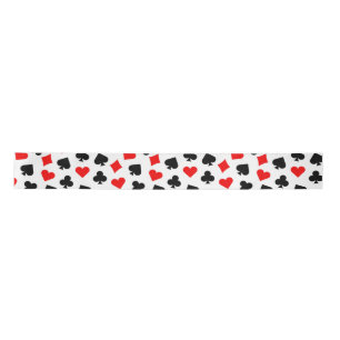 Schwarz-Rot-Weiße Casino-Kartensymbole Satinband