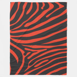 Schwarz-Rot-Zebra-Print Fleecedecke