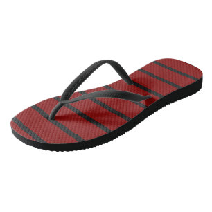 Schwarz-Rote Streifen Flip Flops